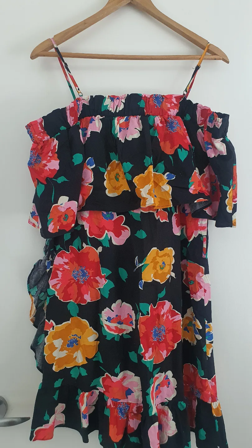 Floral Print Off-the-Shoulder Mini Dress Size Small image indicator(3)