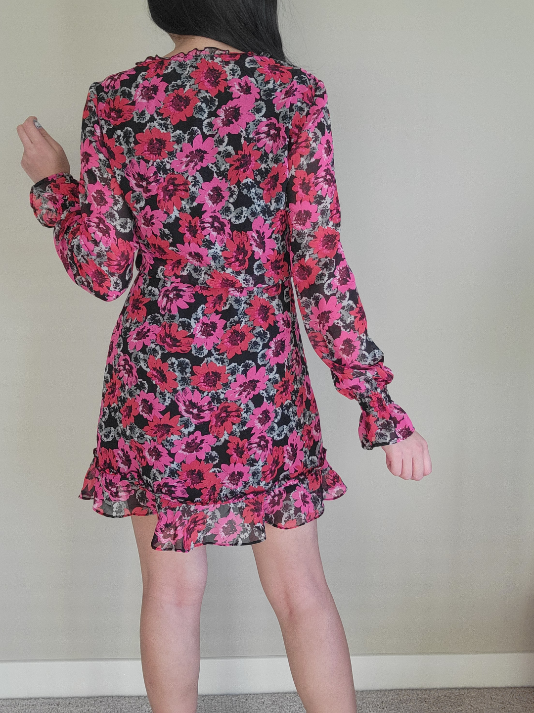 H&M Pink Floral Mini Dress - Size Small - photo 3
