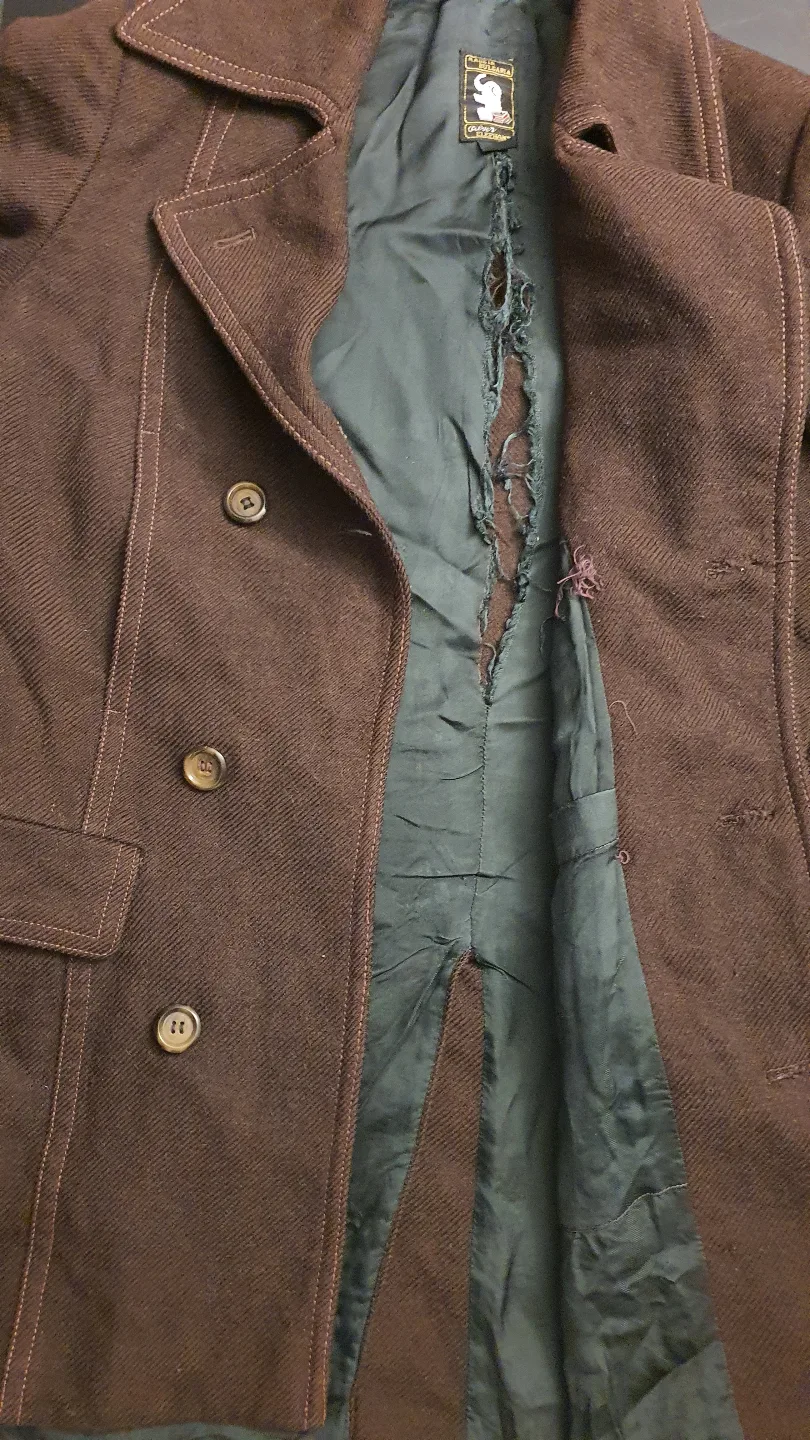 Vintage Elefanten Double-Breasted Peacoat image indicator(4)