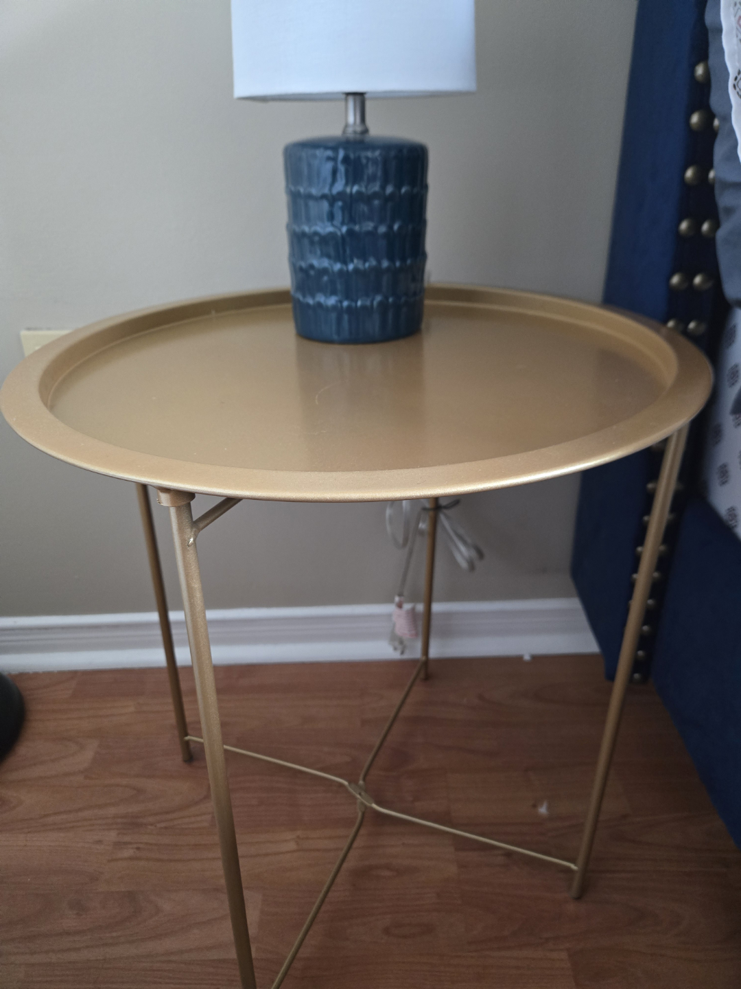 Pair of Gold Metal Side Table - photo 2