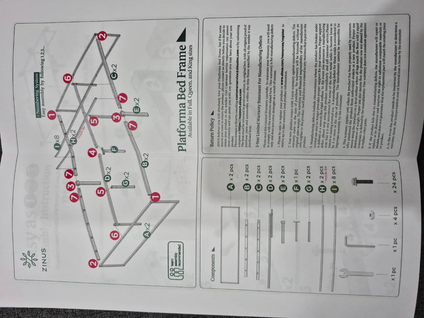 Zinus Metal Platform Bed Frame - king image indicator(6)