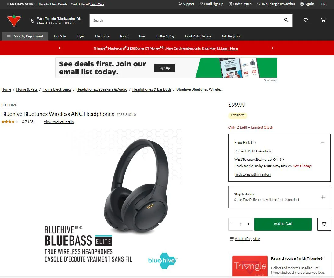 Bluehive Bluetunes. Wireless Active Noise Cancelling Headphones thumbnail