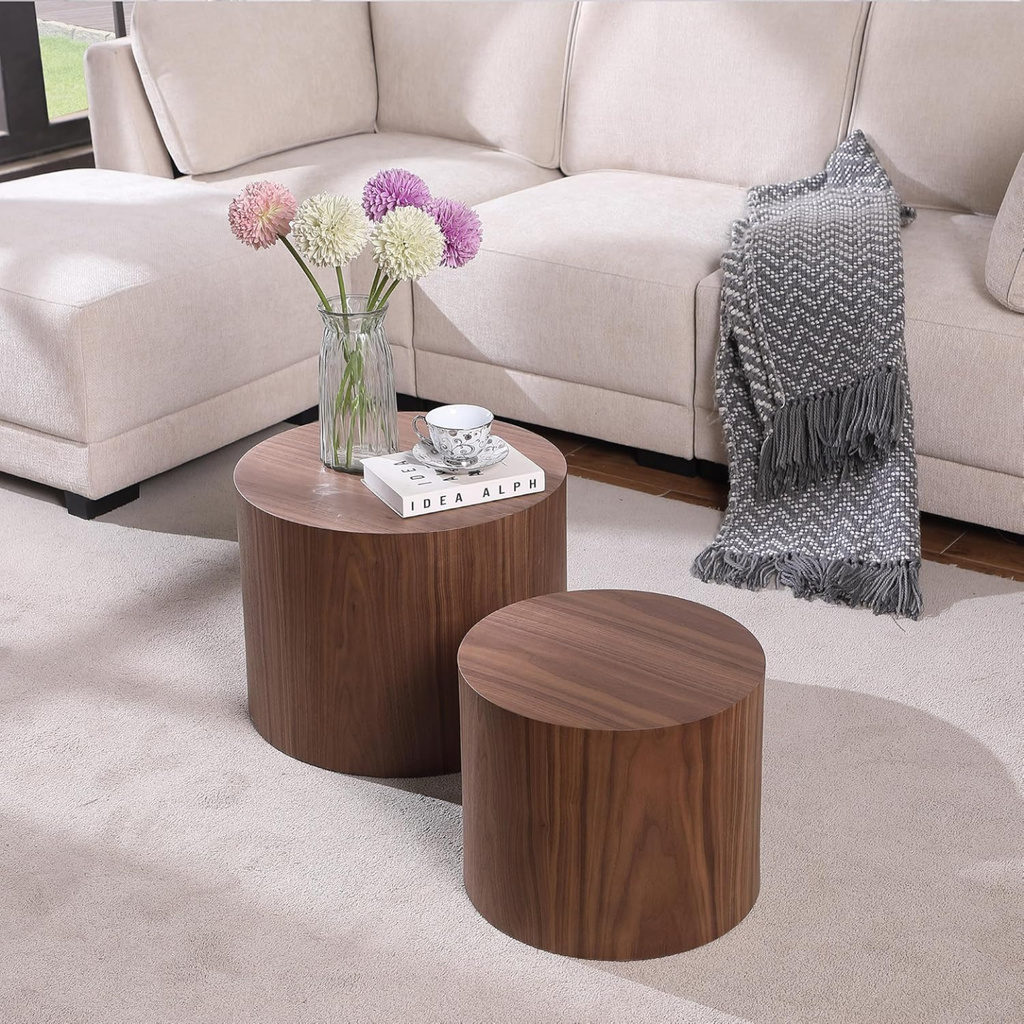 Nested Cylinder End Tables - Set of Two - photo 3