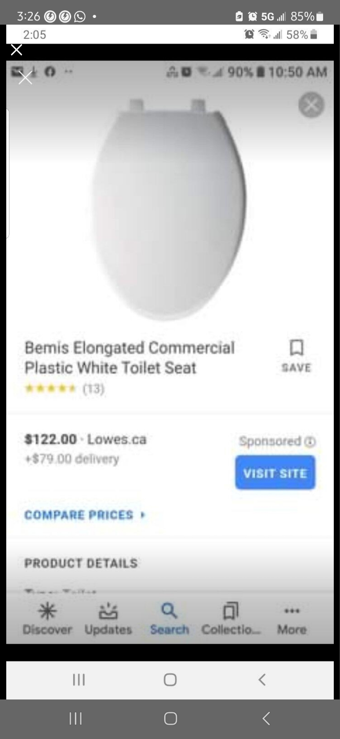 New Bemis Commercial Elongated Toilet Seat - White - photo 4