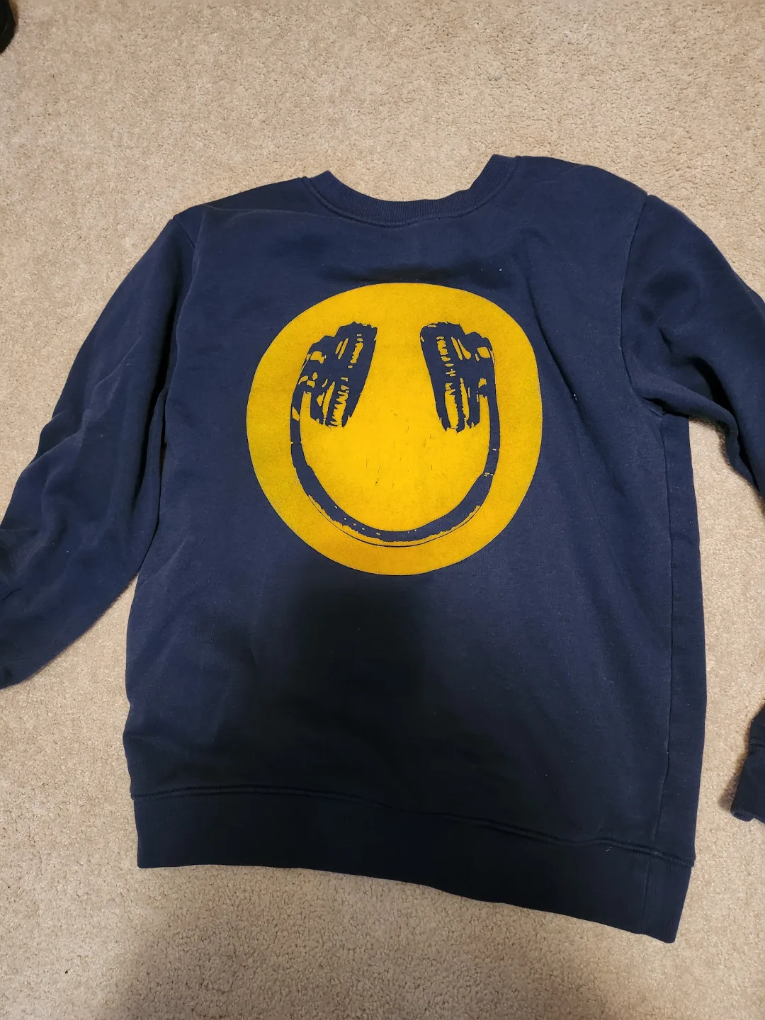 Navy Blue Smiley Face Sweatshirt thumbnail