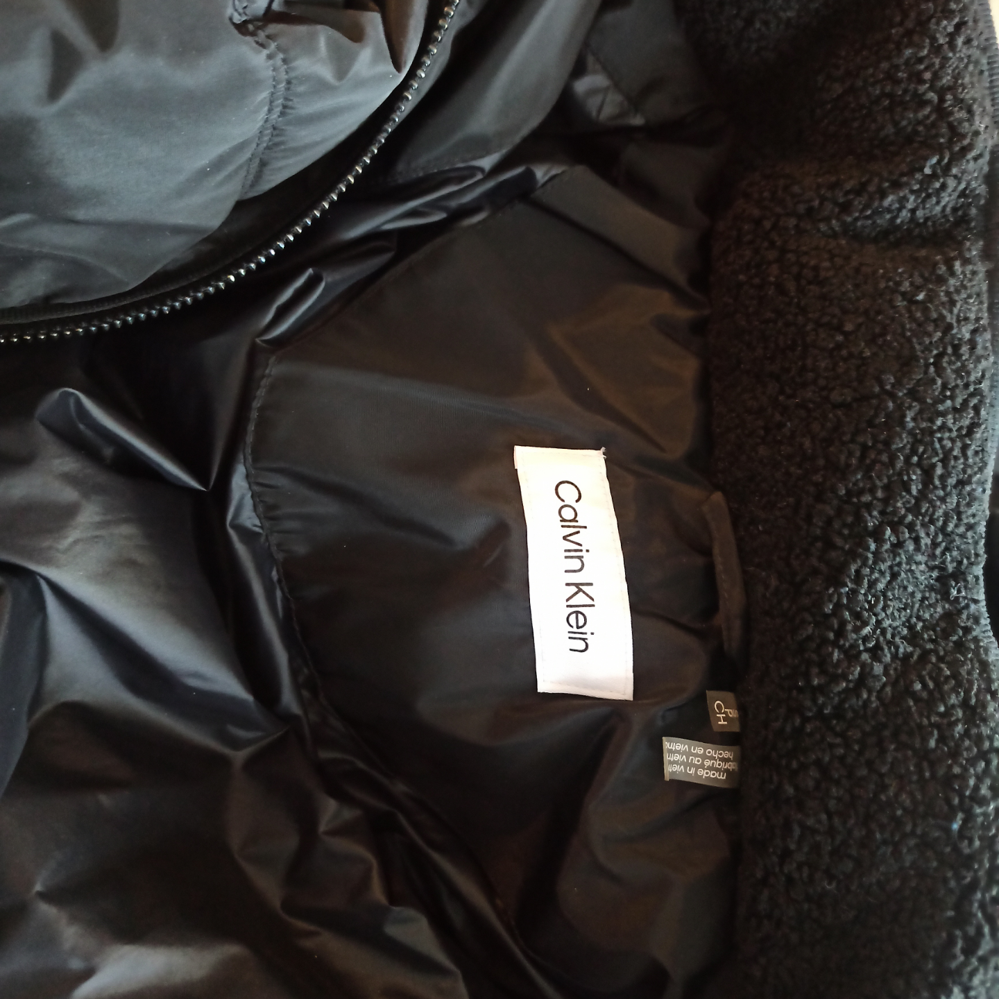 Calvin Klein Black Puffer Jacket with Hood