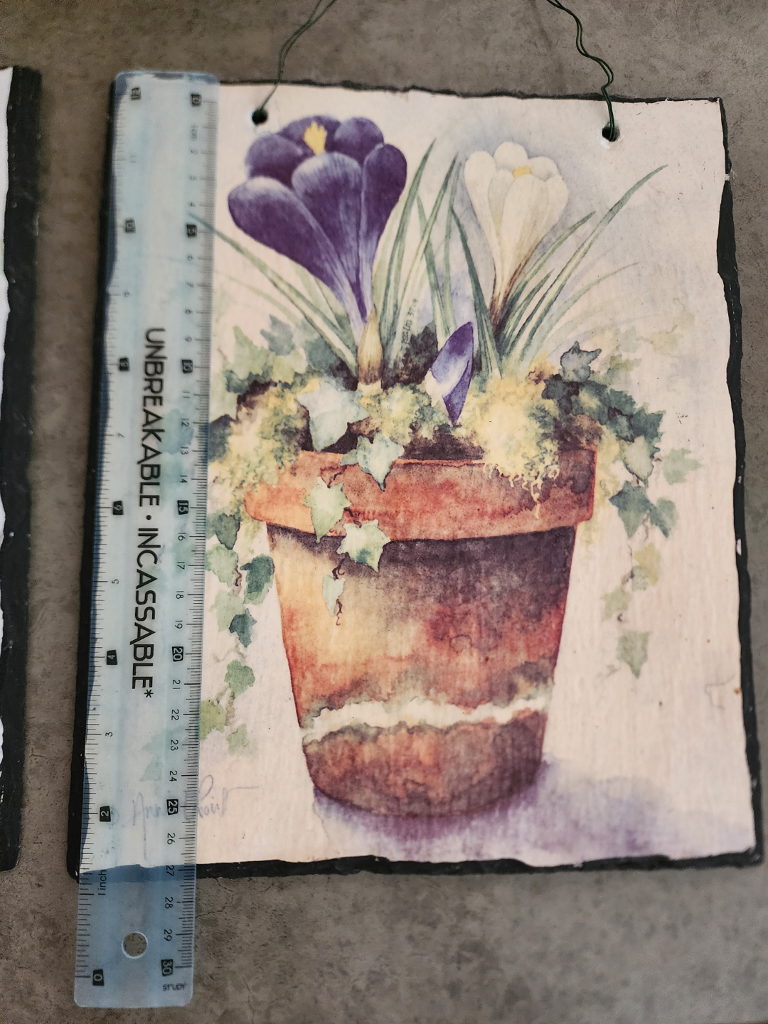 Set of Two Evergreen Artist Palette Slate Wall Hangings