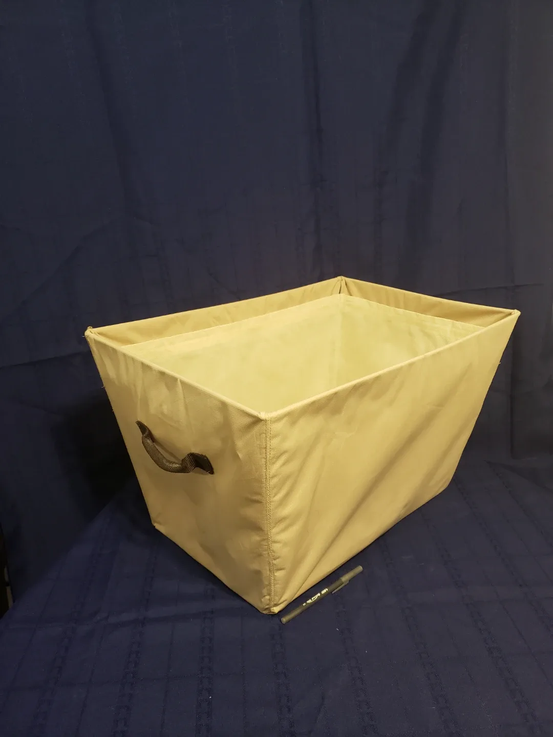 Taupe Fabric Storage Bin with Handles thumbnail