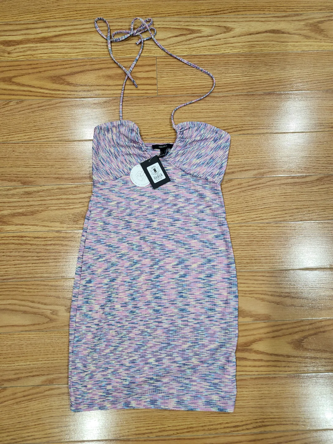 Forever 21 Pink and Purple Halter Mini Dress 🤎 thumbnail