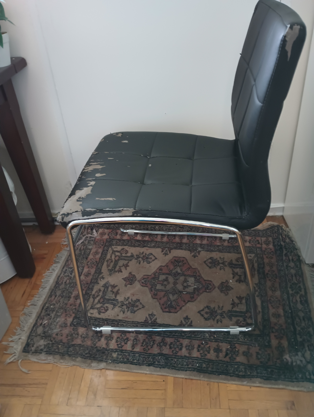 🧡 FREE Bonded Leather Modern Chair with Chrome Legs - photo 2