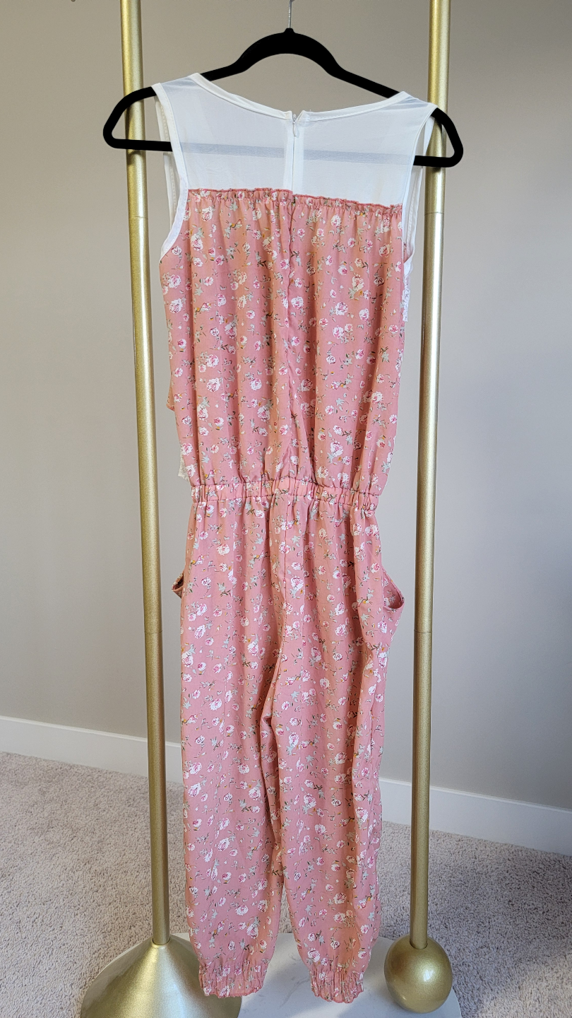 Floral jumpsuit with layered lace detail - photo 5