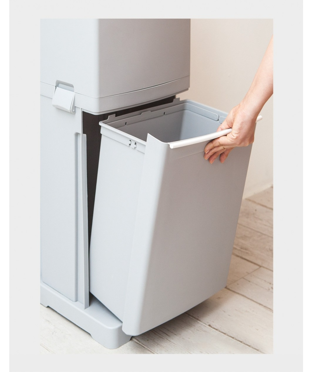 [Brand New] Two-Compartment Step Trash Can - White - photo 3