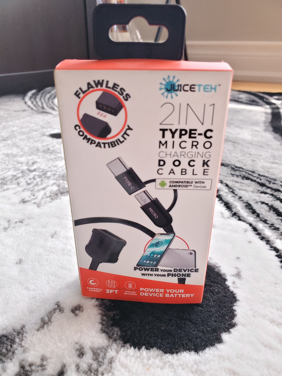 JuiceTeh 2-in-1 Type-C & Micro USB Charging Dock Cable (2 boxes)