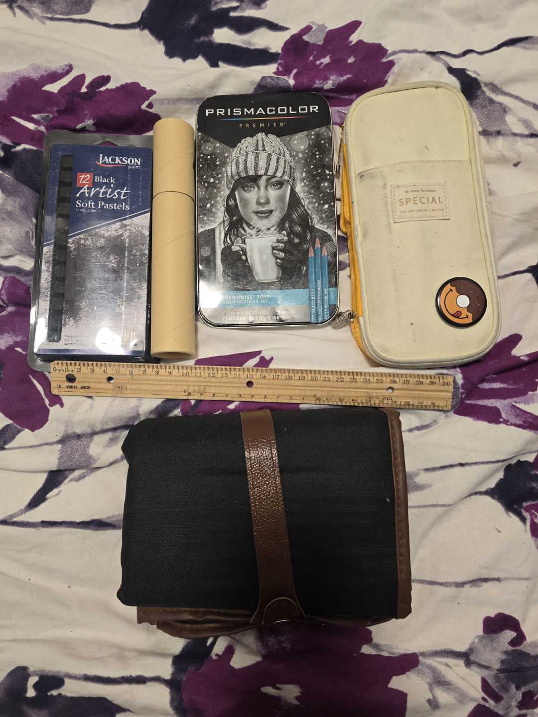 72 Coloured Pencil Set, Roll-Up Case, Graphite, Charcoal Pencils - photo 4