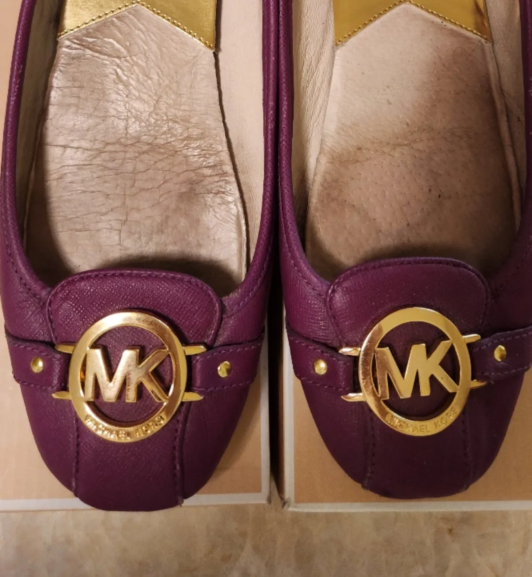Michael Kors Purple Leather Loafers thumbnail