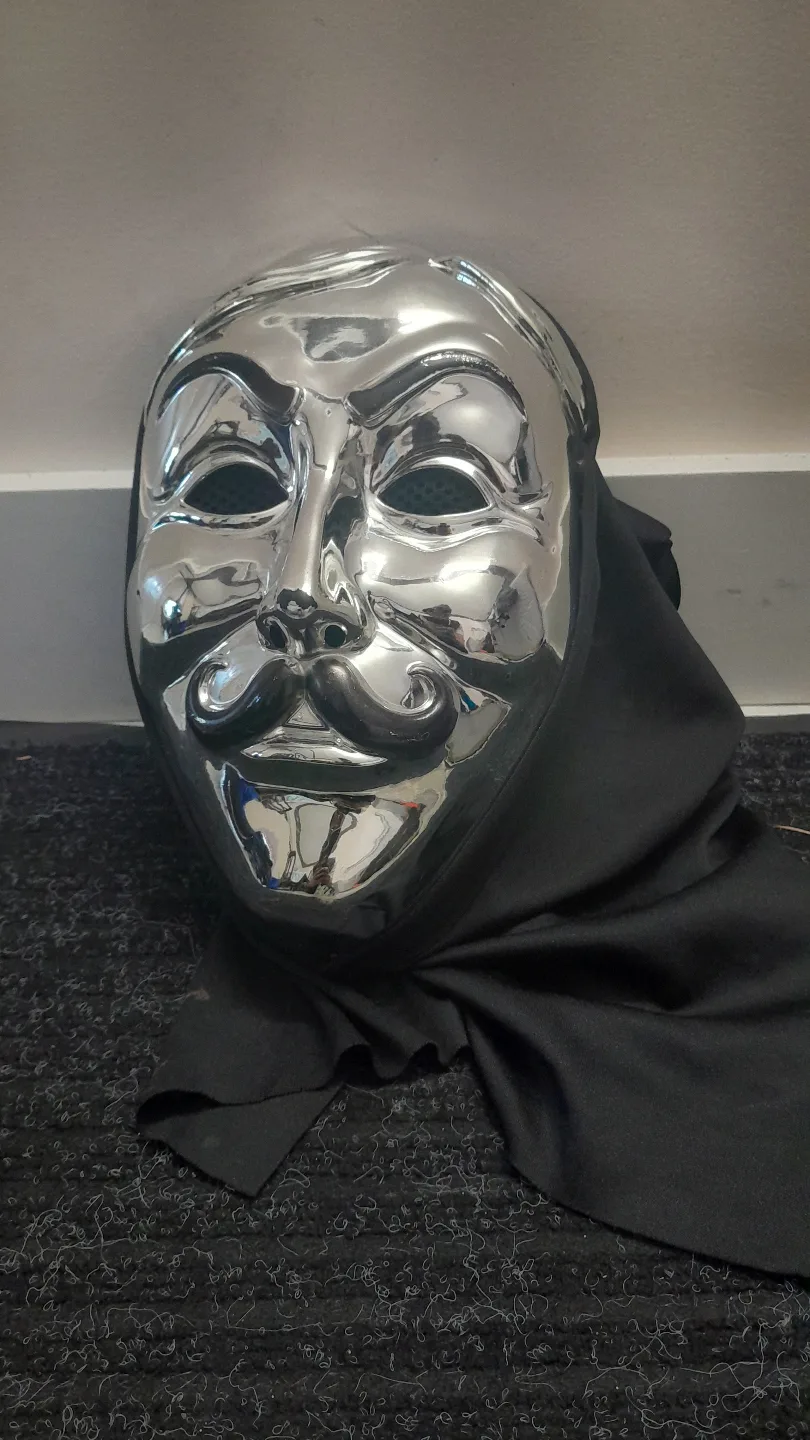 Chrome Guy Fawkes Mask with Hood thumbnail
