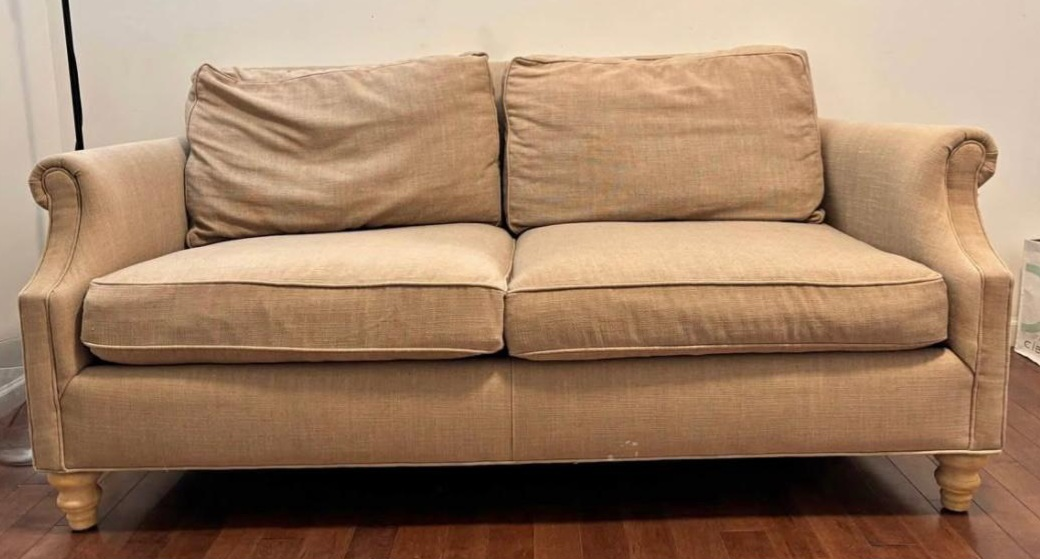 Beige Linen Loveseat - photo 2