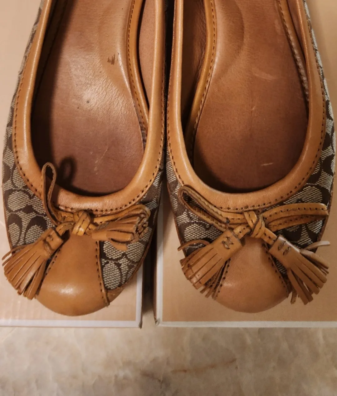 Coach Women's Brown and Beige Flats thumbnail