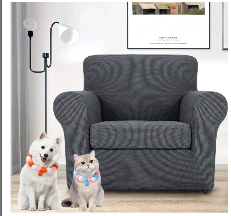 MAXIJIN Sofa Cover and armchair cover- Dark Grey image indicator(3)