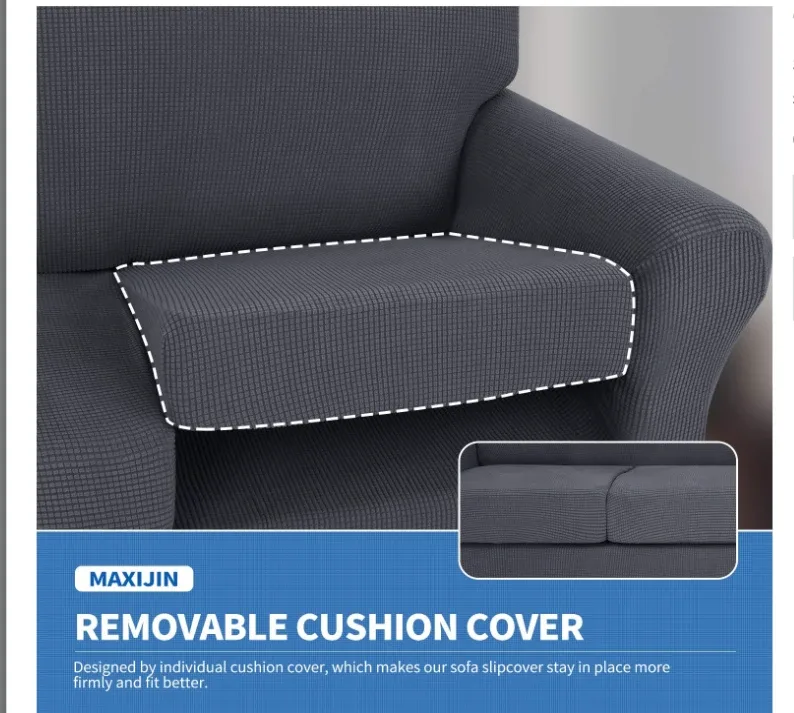 MAXIJIN Sofa Cover and armchair cover- Dark Grey image indicator(4)