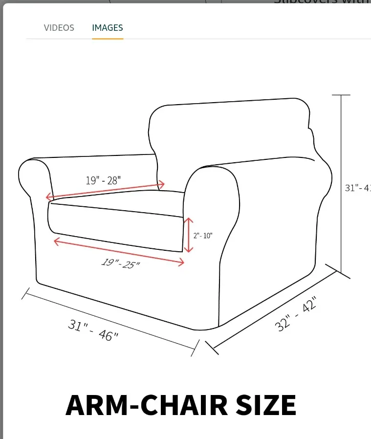 MAXIJIN Sofa Cover and armchair cover- Dark Grey image indicator(5)