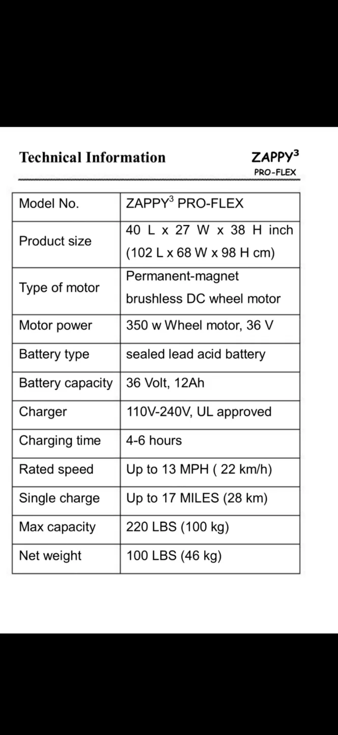 Zappy Pro-Flex Three-Wheeled Electric Scooter image indicator(4)