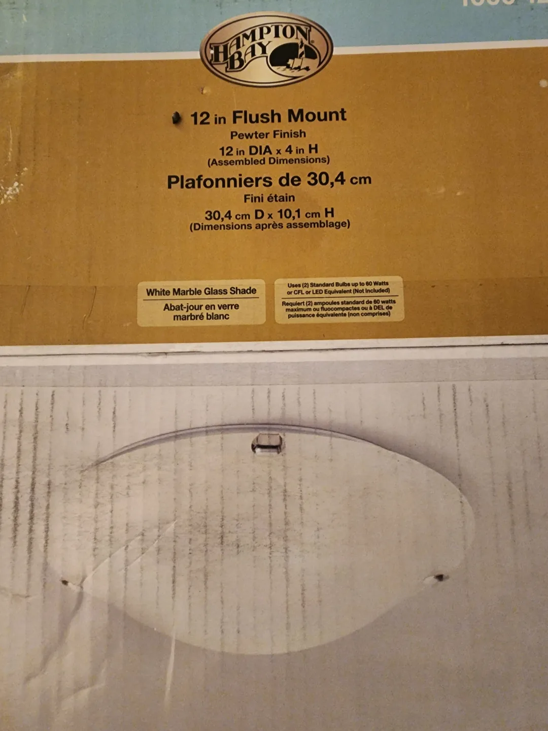 Hampton Bay 12 inch Flush Mount Light Fixture thumbnail