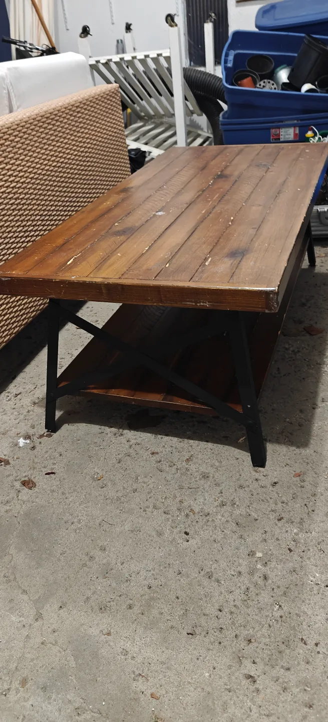 Rustic Wood and Metal Coffee Table image indicator(2)