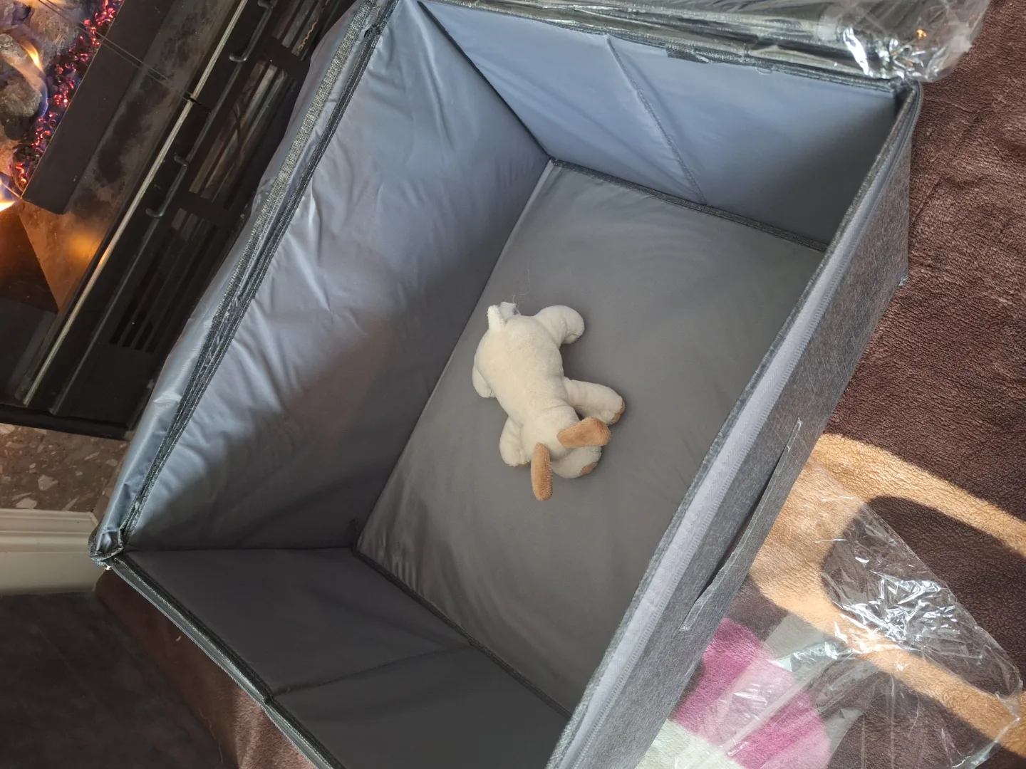 NEW Large Collapsible Fabric Storage Bins with Lids image indicator(4)