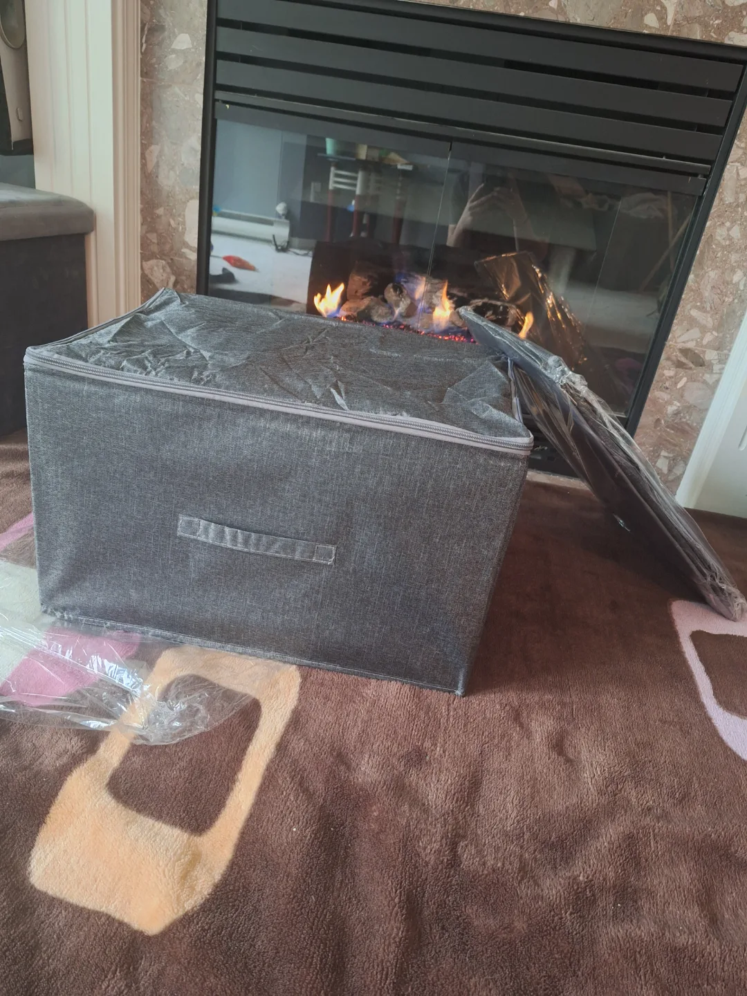 NEW Large Collapsible Fabric Storage Bins with Lids image indicator(5)