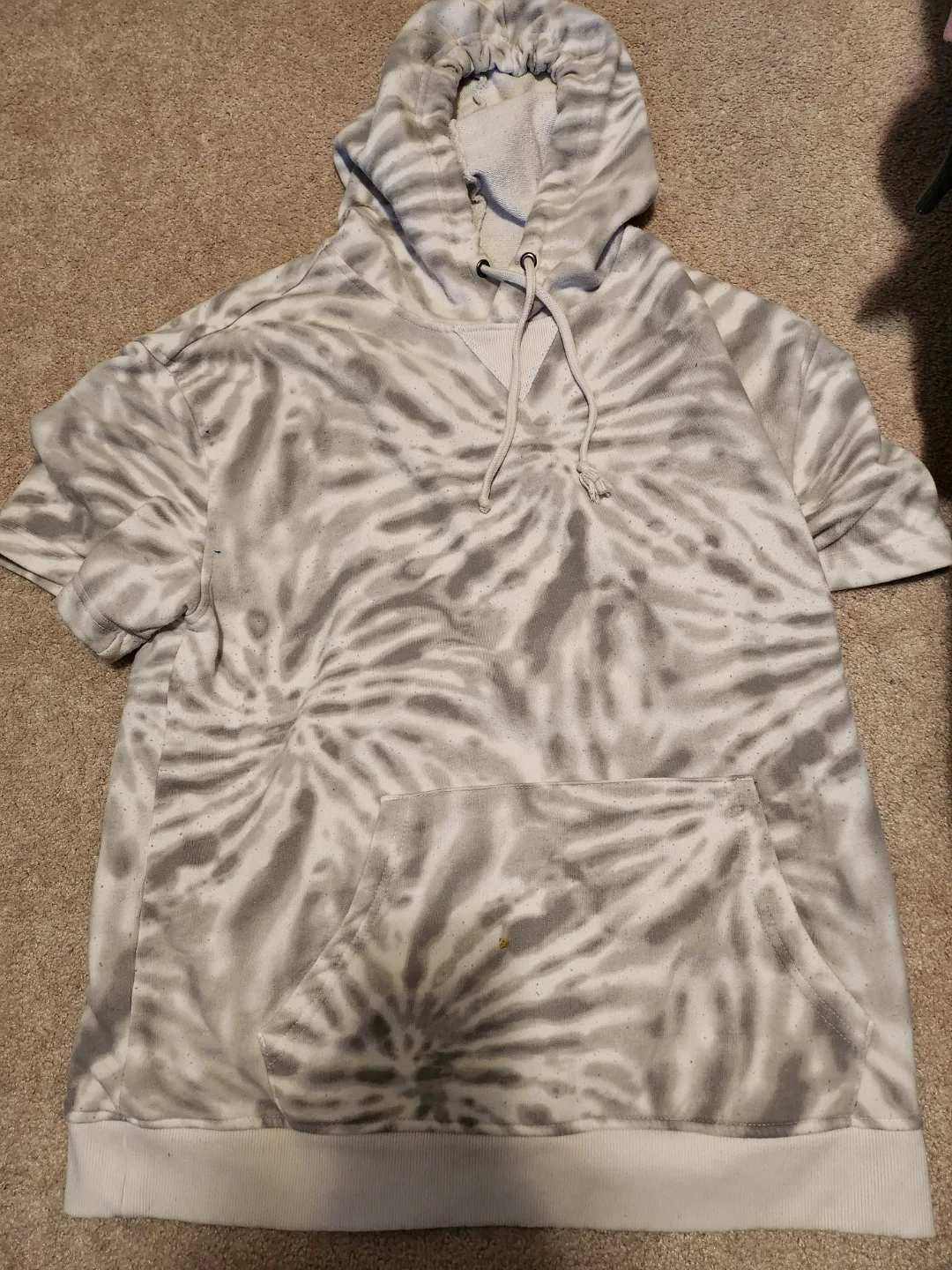 Grey Tie-Dye Short Sleeve Hoodie thumbnail