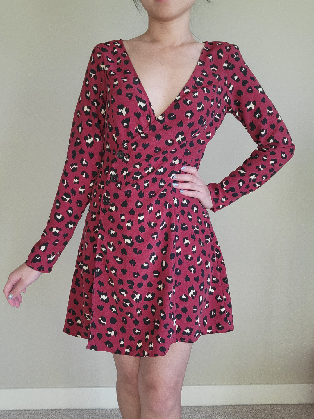 H&M Red Leopard Print Mini Dress - photo 2