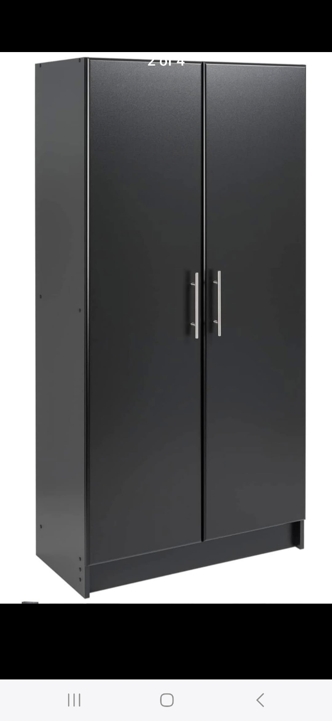 Black Storage Cabinet with Shelves - photo 4