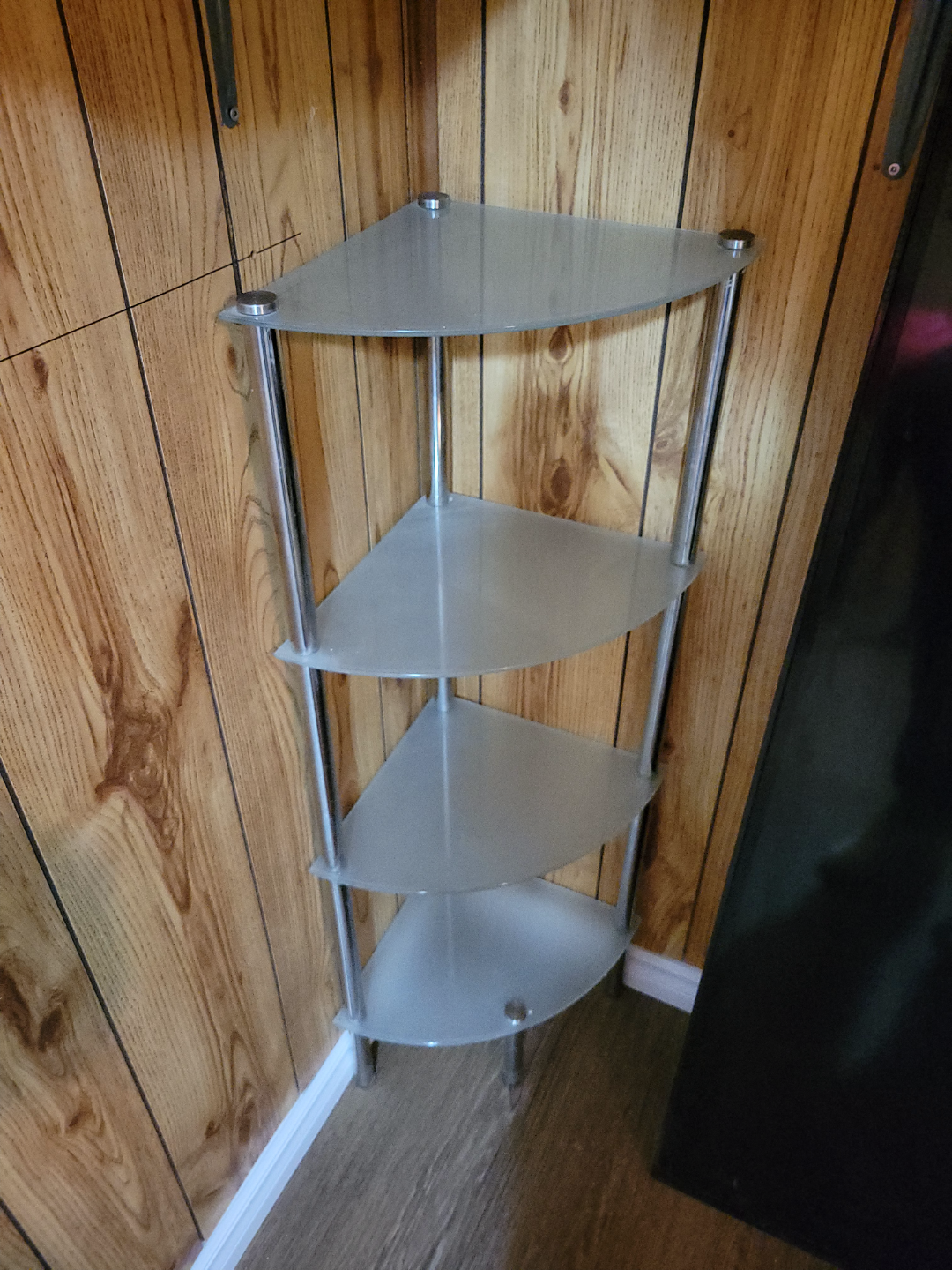 Corner Glass Shelving Unit