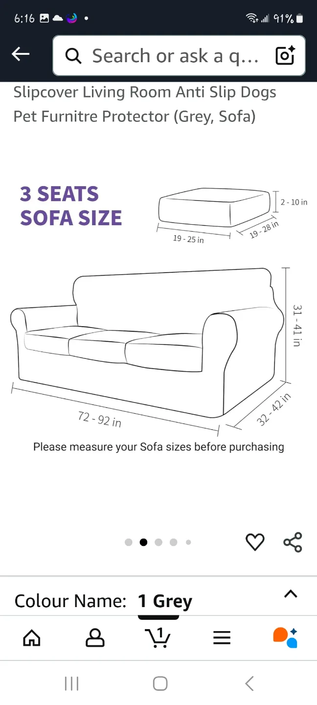 Grey Sofa Slipcover image indicator(4)