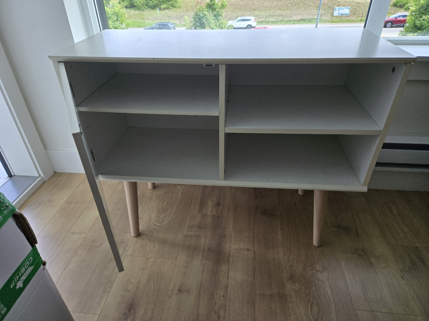 White Cabinet with Wooden Legs - photo 2