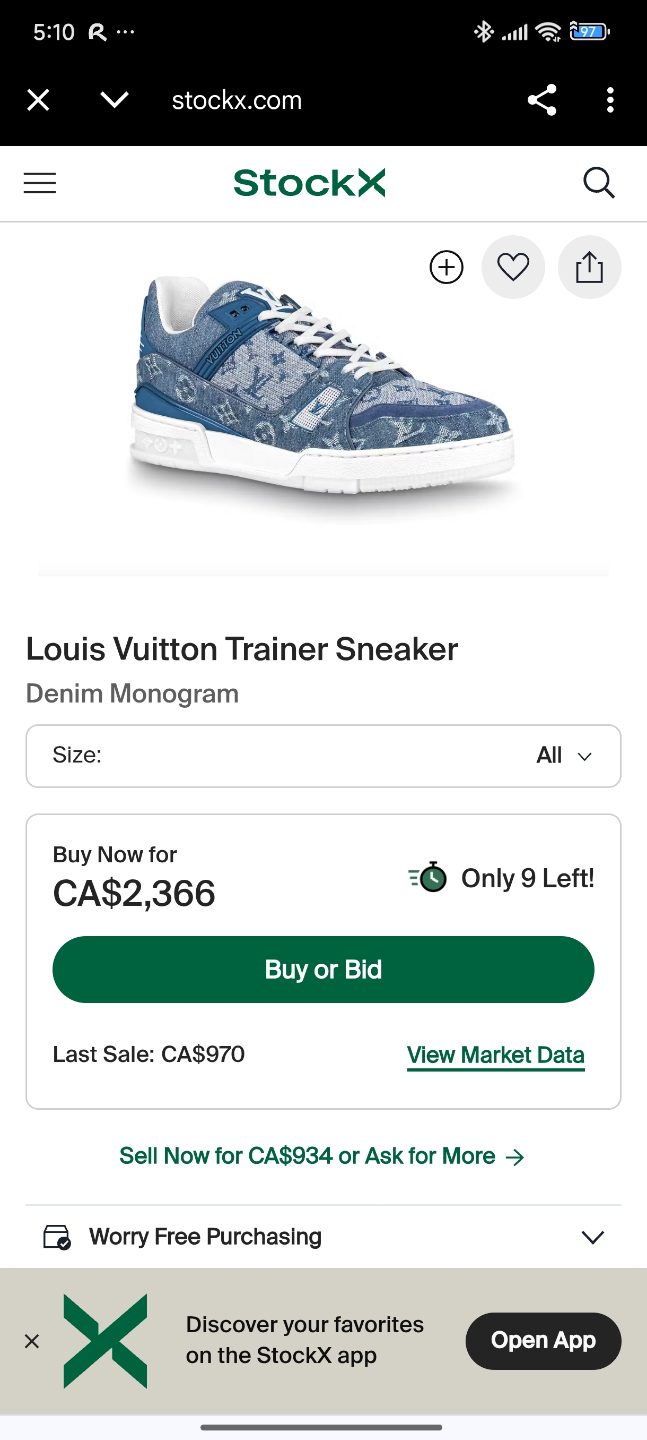 Louis Vuitton Denim Sneakers - photo 5
