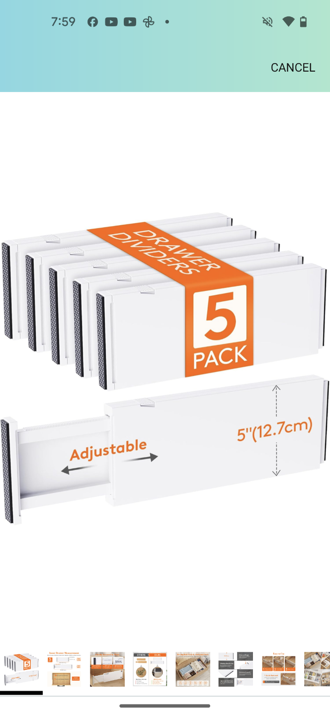 Lifewit 5 Pack Drawer Dividers - Adjustable Organizers