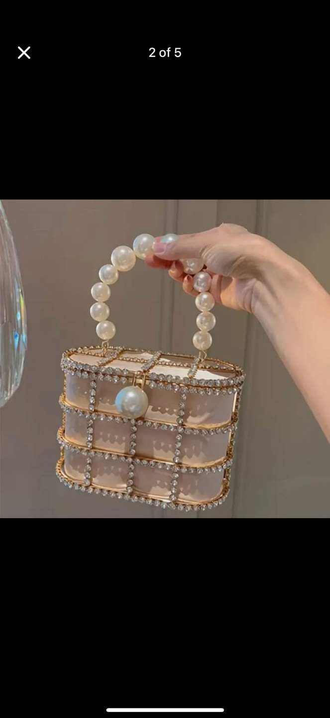 Elegant Rhinestone and Pearl Evening Clutch - photo 2