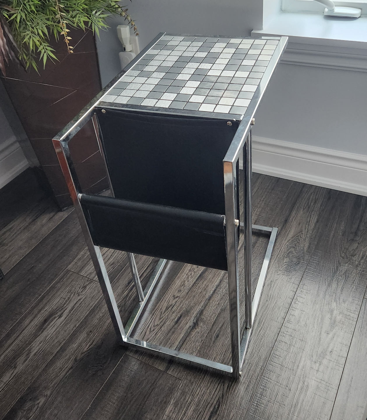 Pair of Mid-Century Modern Chrome and Tile Side Tables