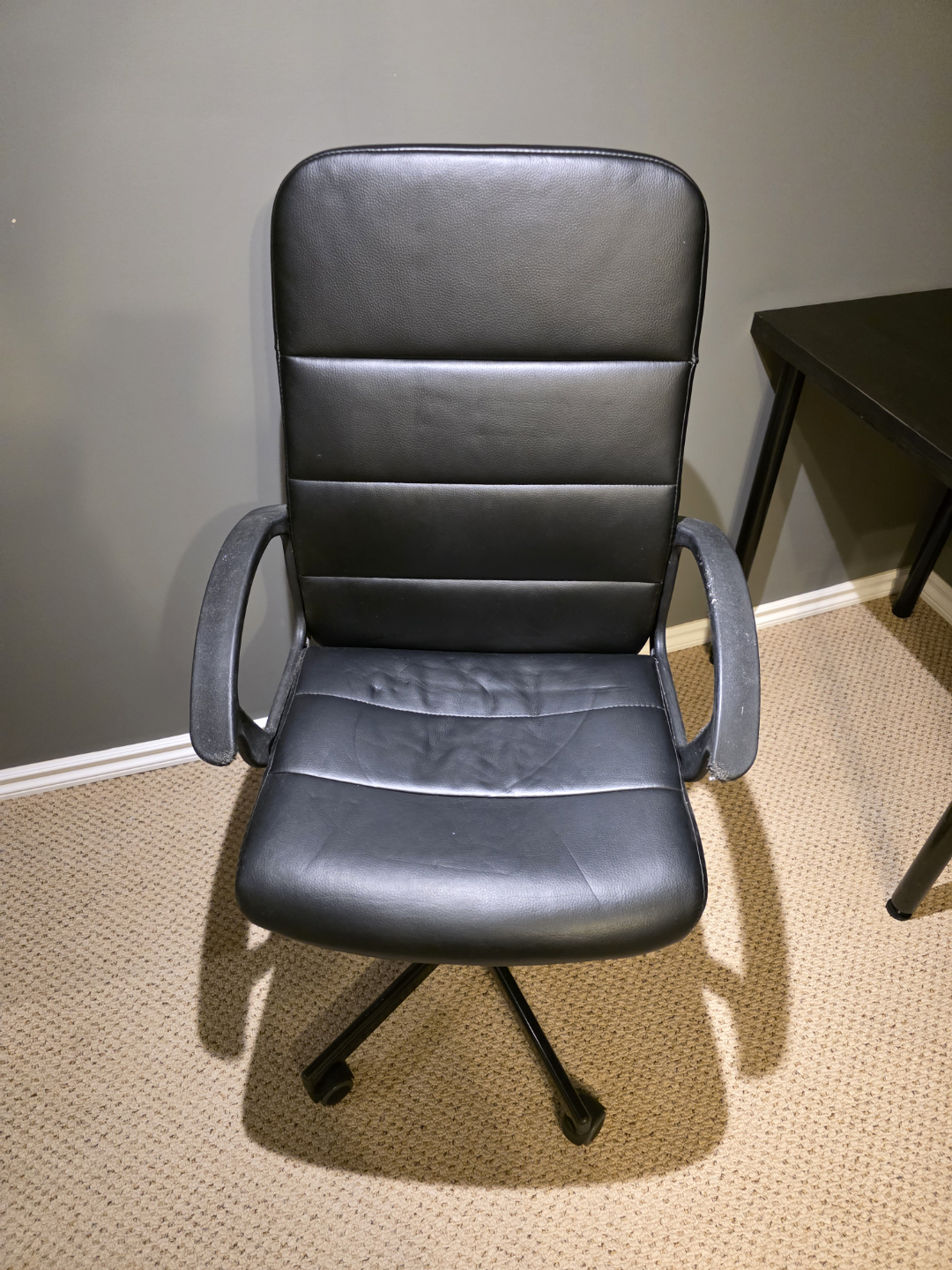 Black Desk and Office Chair Combo - photo 3