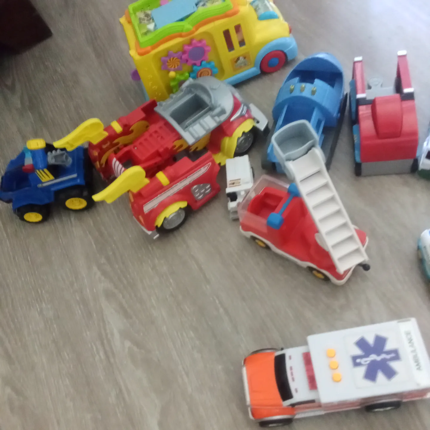 Lot of Playmobil and VTech Vehicles and Firefighter Toy image indicator(3)