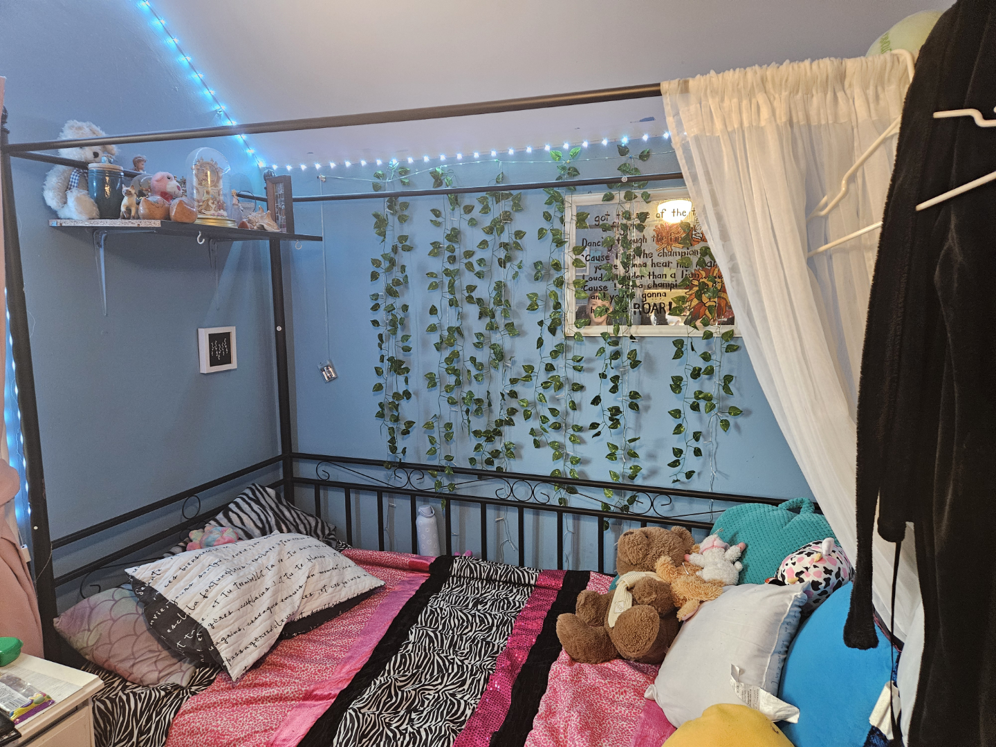 day bed, Black Metal single-Size Canopy Bed Frame - photo 2