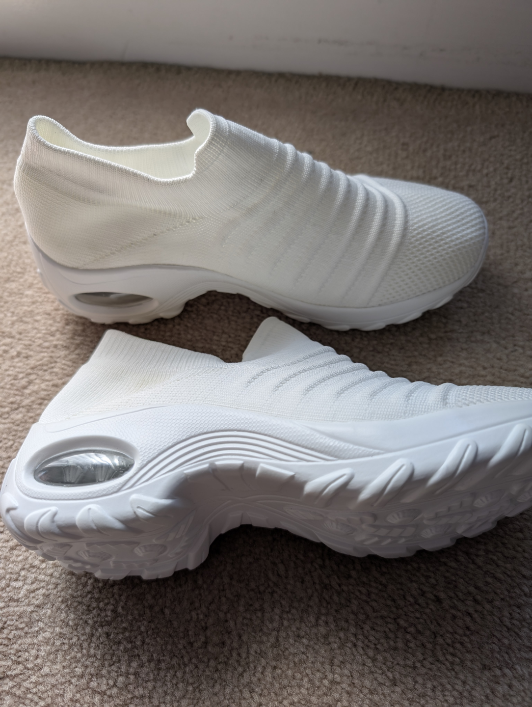 New  White Knit Slip-On Sneakers - photo 2