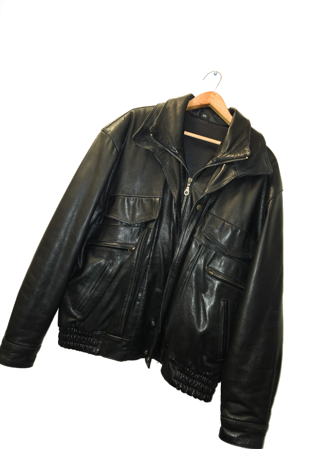 Men's Vintage Genuine Leather Bomber Jacket Large - photo 5