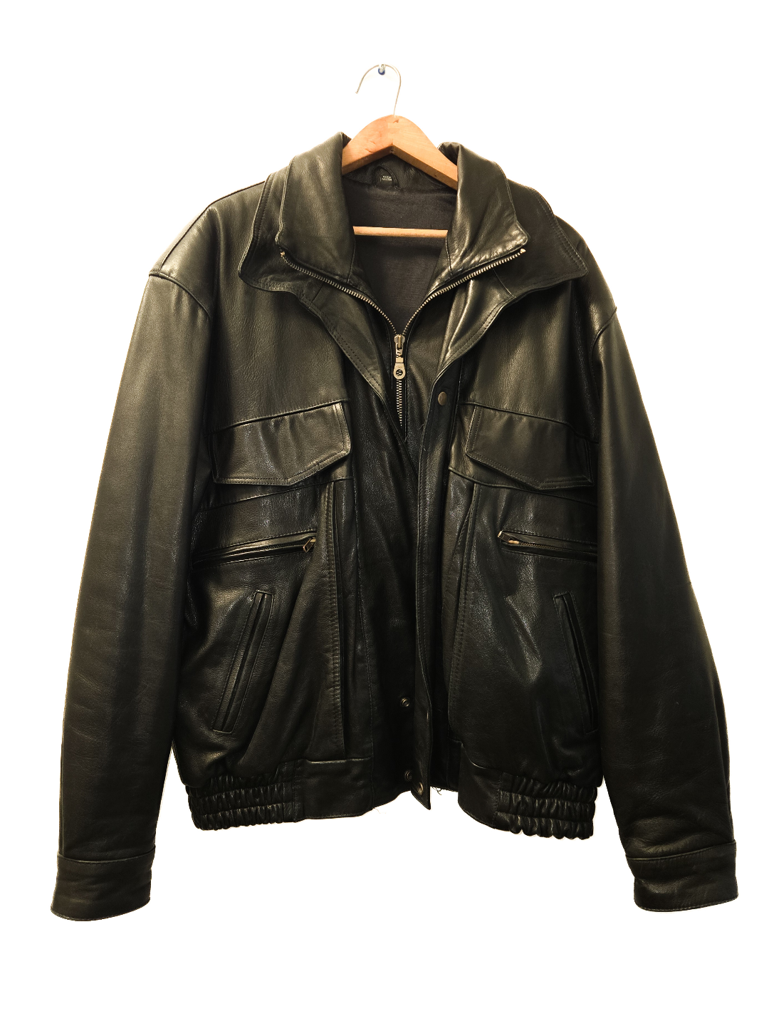 Men's Vintage Genuine Leather Bomber Jacket Large - photo 4