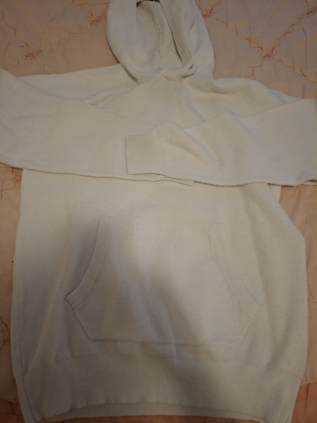 Wings + Horns Men's White Terrycloth Hoodie Size M - photo 2
