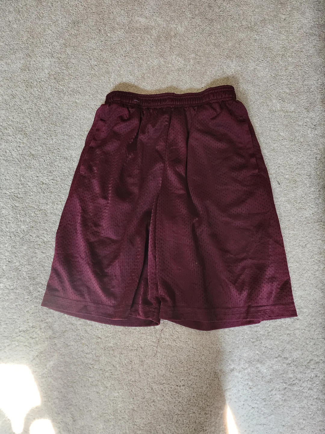 Burgundy Mesh Athletic Shorts thumbnail