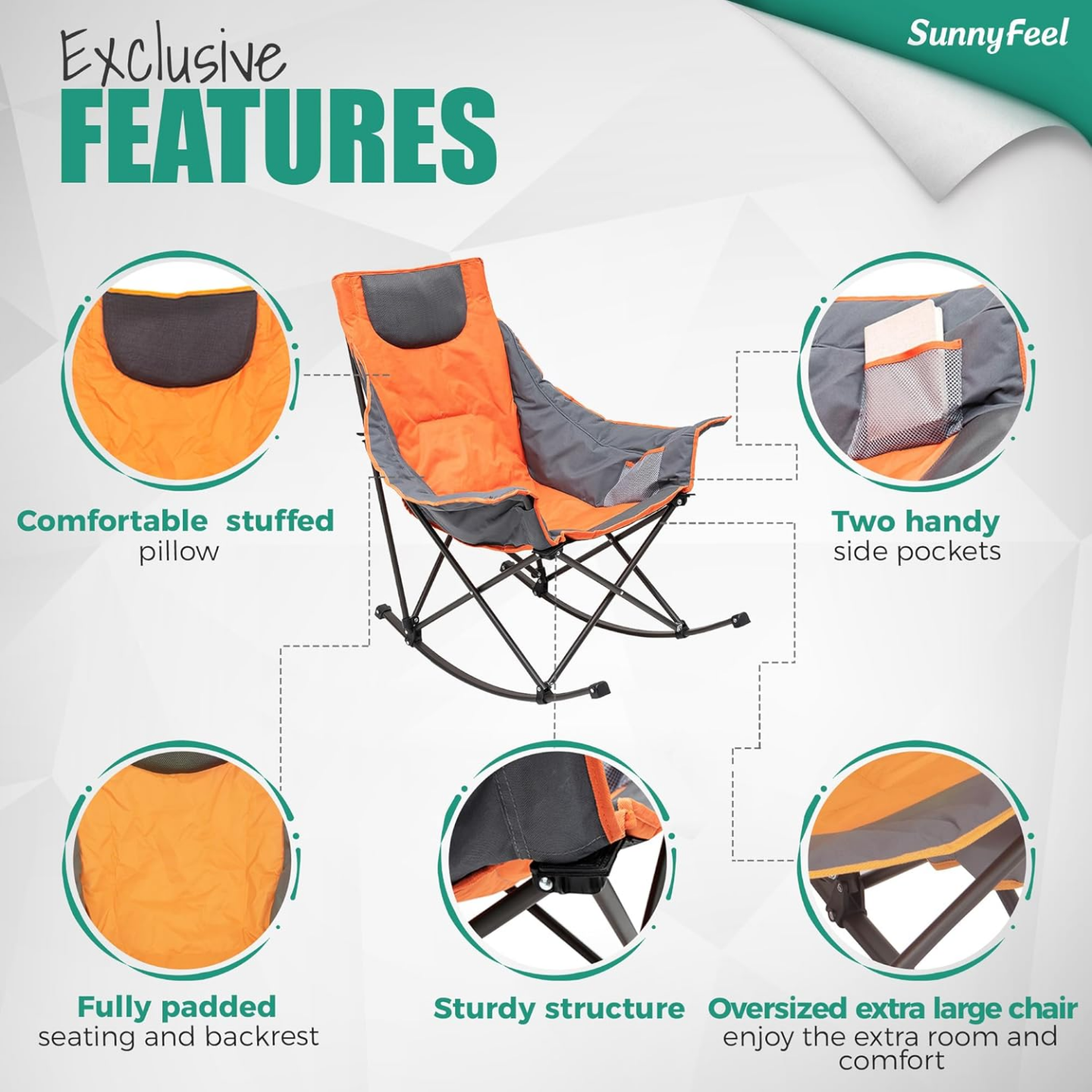 Sunnyfeel Oversized Rocking Camping Chair - photo 4