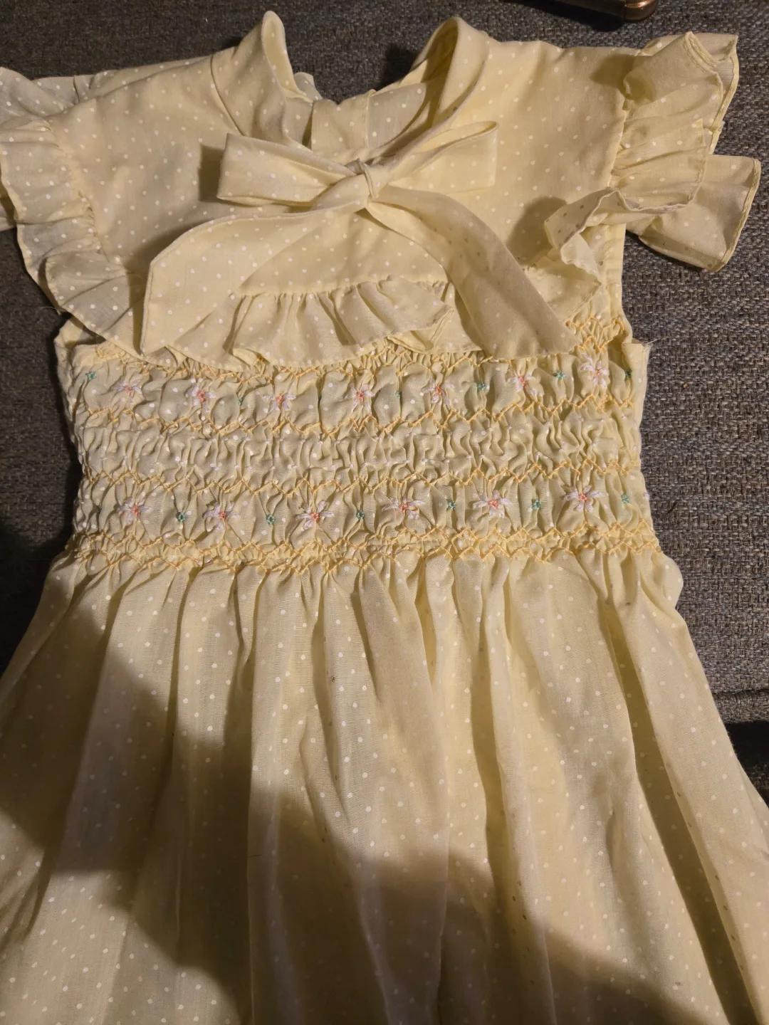 Vintage Folly Flinders Girls' Hand Smocked Dress, Size 6 image indicator(4)
